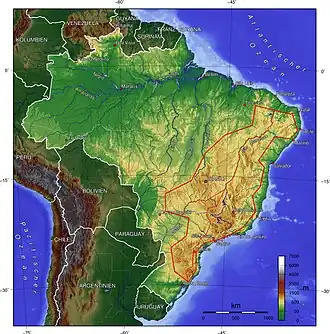 Mapa topográfico do Brasil