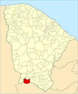 Localização de Araripe no Ceará