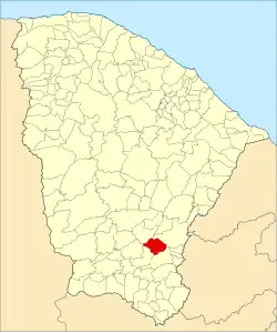 Localização de Cedro no Ceará