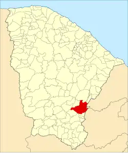 Localização de Icó no Ceará