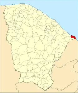 Localização de Icapuí no Ceará