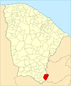 Localização de Mauriti no Ceará