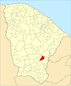 Localização de Orós no Ceará
