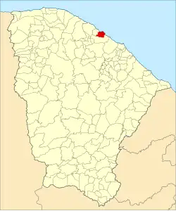 Localização de Paracuru no Ceará