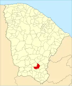 Localização de Várzea Alegre no Ceará