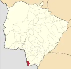 Localização de Paranhos em Mato Grosso do Sul