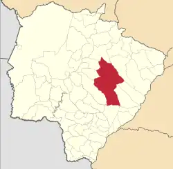 Localização de Ribas do Rio Pardo em Mato Grosso do Sul