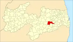 Localização de Campina Grande na Paraíba