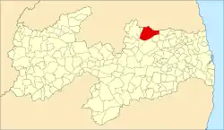 Localização de Cuité na Paraíba