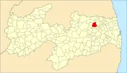 Localização de Solânea na Paraíba