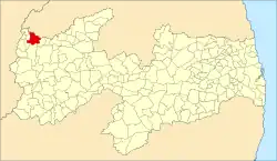 Localização de Uiraúna na Paraíba