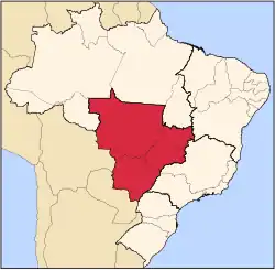 Mapa da Região Centro-Oeste do Brasil