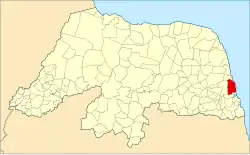 Localização de Nísia Floresta no Rio Grande do Norte