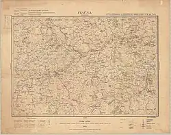 Carta topográfica datada de 1934, com o relevo representado por meio de curvas de nível.