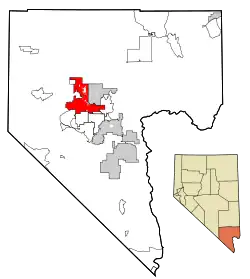 Localização no condado de Clark em Nevada