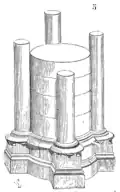 Fuste gótico de agrupamento de colunelos, ilust. por Viollet-le-Duc.