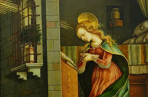 A Anunciação da Virgem de Carlo Crivelli, século XV