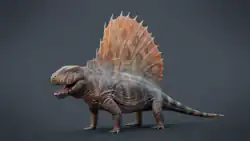 Dimetrodon um réptil pelicossauro Comprimento: 4,6 m