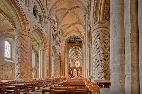 Interior da Catedral de Durham, Reino Unido, 1093-1133
