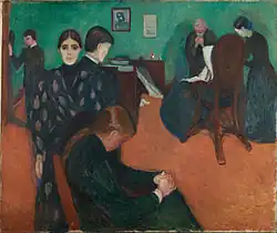 Death in the Sickroom. 1893. 134&nbsp;×&nbsp;160&nbsp;cm. Munch Museum, Oslo