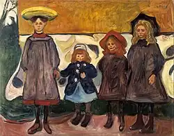 Quatro garotas em Åsgårdstrand. 1903. 87&nbsp;×&nbsp;111&nbsp;cm. Munch Museum, Oslo
