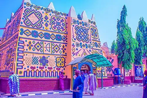 Palácio Principal do Emir de Bauchi na Nigéria, exibindo a Arquitetura Hausa, Muhammadu Durugu, século XIX