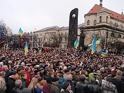 Protestos em Lviv em novembro de 2013