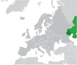 Mapa do Cazaquistão na Europa