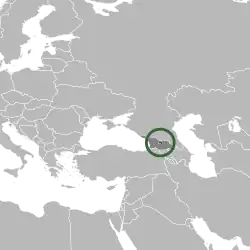 Localização  República da Ossétia do Sul-Estado da Alânia
