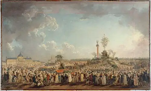 Pintura da Festa do Ser Supremo, 8 de junho de 1794 (por Pierre-Antoine Demachy, 1794).