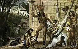 Preparativos do chefe Camacan para festa