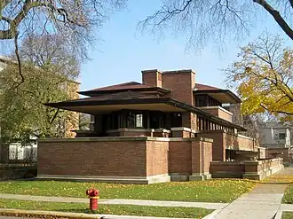 A Casa de Frederick C. Robie de Frank Lloyd Wright, Chicago (1909)