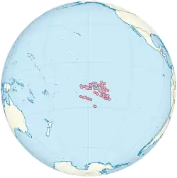 Localização da Polinésia Francesa no mundo.