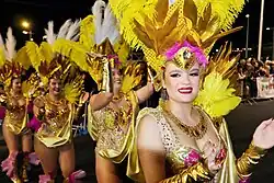 Participante do cortejo alegórico do Carnaval da Madeira