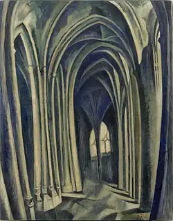 Robert Delaunay, 1909–10, Saint-Séverin No. 3, óleo sobre tela, 114,1 × 88,6 cm, Museu Solomon R. Guggenheim