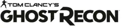 Logotipo da franquia Tom Clancy's Ghost Recon, com o título estilizado em letras pretas sobre um fundo branco