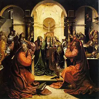Pentecostes, de Grão Vasco (c. 1530), na sacristia