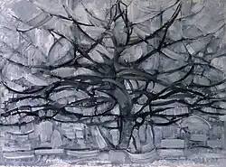 Piet Mondrian painting Gray Tree, 1911, in the Gemeentemuseum Den Haag