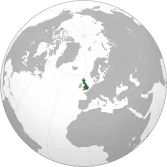 Localização de Reino da Grã-Bretanha