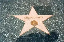 Estrela de Greta Garbo.