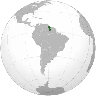 Localização de Guiana Inglesa