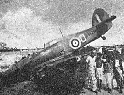 Hawker Hurricane Mk.II abatido em 08 de fevereiro de 1942, durante a Batalha de Singapura.