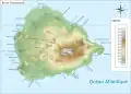 Mapa da ilha de Ascensão.