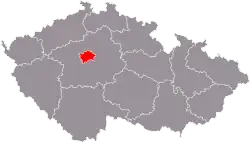 Localização da cidade na Chéquia