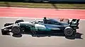 Lewis Hamilton pilotando uma Mercedes-AMG F1 W08 EQ Power+ no Grande Prêmio dos Estados Unidos de 2017.