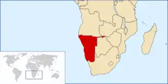 Localização de Sudoeste Africano
