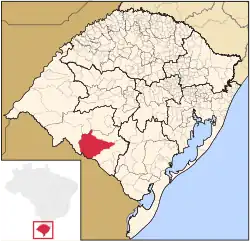 Localização de Dom Pedrito no Rio Grande do Sul