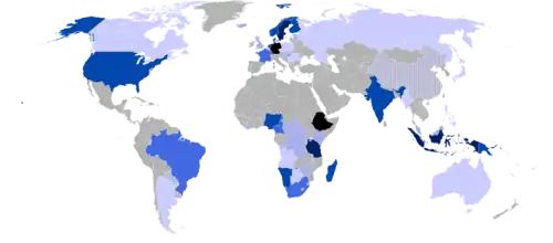 Distribuição de Luteranos pelo mundo.