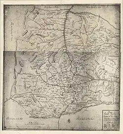 Nessa produção de 1800, há a indicação explícita do local de Itaúna, marcado por "S.tana", referente à Santana de São João Acima. Ainda, é presente também o Rio São João, que nomeava e corta a cidade.