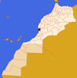 Localização da prefeitura em Marrocos. Sara Ocidental Incluído.